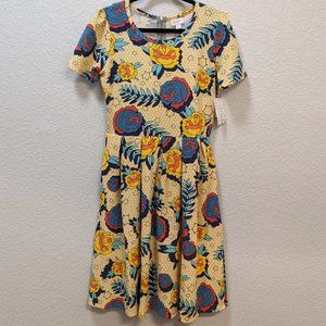 LuLaRoe Amelia Dress, tattoo-like floral, NWT!